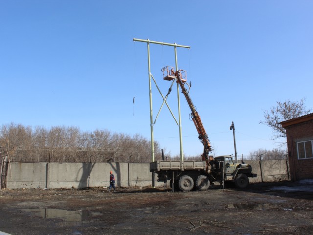 Установка опоры 35 кВ